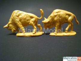 Солдатики 1/32 Atlantic Стоящий и атакующий бизоны 2