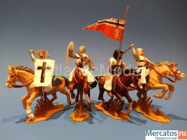 Солдатики 1/32 DSG Рыцари Конные крестоносцы Флаг 7