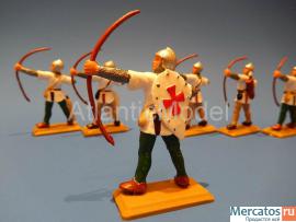 Солдатики 1/32 DSG Рыцари Лучники Тамплиеров 6 шт 8