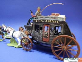 Солдатики 1/32 DSG Дилижанс армии Конфедерации ACW 4