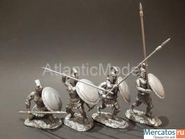 Солдатики 1/32 CONTE Четыре спартанца Цвет серебро 3