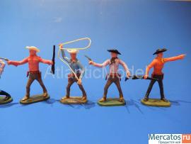 Солдатики 1/32 Cherilea Пешие ковбои 6 шт Вестерн 5