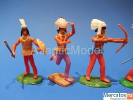 Солдатики 1/32 Elastolin Индейцы пешие Первый наб 8