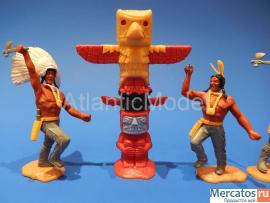 Солдатики 1/32 Timpo Индейцы Дакота 3 фигуры Тотем