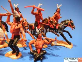 Солдатики 1/32 Timpo Индейцы Пауни 8 фигур Вестерн 4