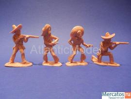 Солдатики 1/32 Reisler Пешие мексиканцы 4 фигуры 2