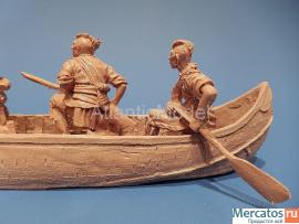 солдатики 1 32 Barzso Могавки в каноэ четыре фигуры 6