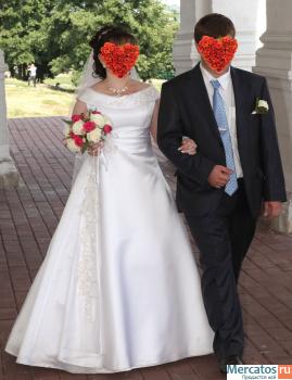 Великолепное свадебное платье (р-р 48-50,рост158,а - силуэт) 2