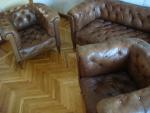подлинный "честерфилд" диван и два кресла
