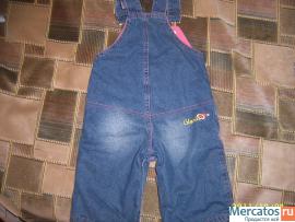 Джинсовый утепленый комбинезон, р.74 3