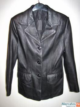 Кожаная куртка-жакет /M