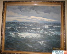 КАРТИНА Ивана Рыбачука.ХОЛСТ.МАСЛО.В Тихом океане. Подлинник 5