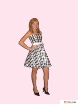 Платье корсетное(клетка-в стиле ретро)