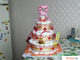 тортик из памперсов- незабываемый подарок для наших близких