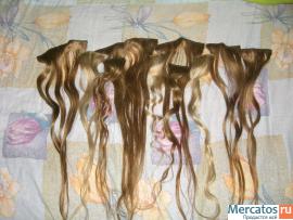 Продаю натуральные славянские волосы на заколках. Новые. 50 см,