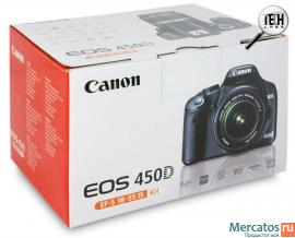 Отличная зеркалка Canon EOS 450D Kit в упаковке.