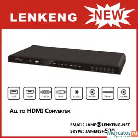 LKV391N All в HDMI конвертер (USB*2,HDMI*2, DVI*1,YPbPr+Audio*1,