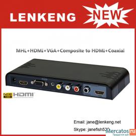 LKV391MINI MHL+USB+VGA+AV+HDMI в HDMI+коаксиальный HD конвертер