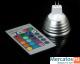 Многоцветная лампа led RGB 3W MR16 с пультом управления
