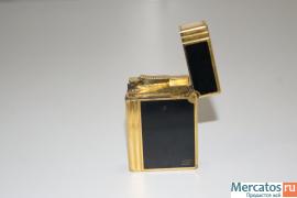 Зажигалка Дюпон S.T. Dupont оригинальная, позолота