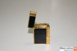 Зажигалка Дюпон S.T. Dupont оригинальная, позолота 2