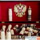 Шахматы деревянные резные художественные 60 см. с гербом России