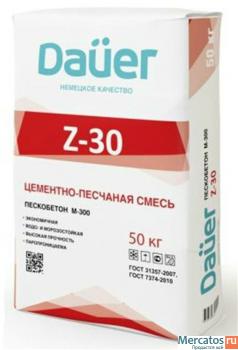 Сухая смесь для пола пескобетон М-300 "Dauer". Мешок 50 кг.