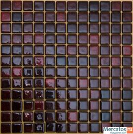 Мозаика плитка На Черной Красная FLP-S-038 Собираемая.