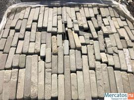 Пиленый камень галтованный серо-зеленый плитка